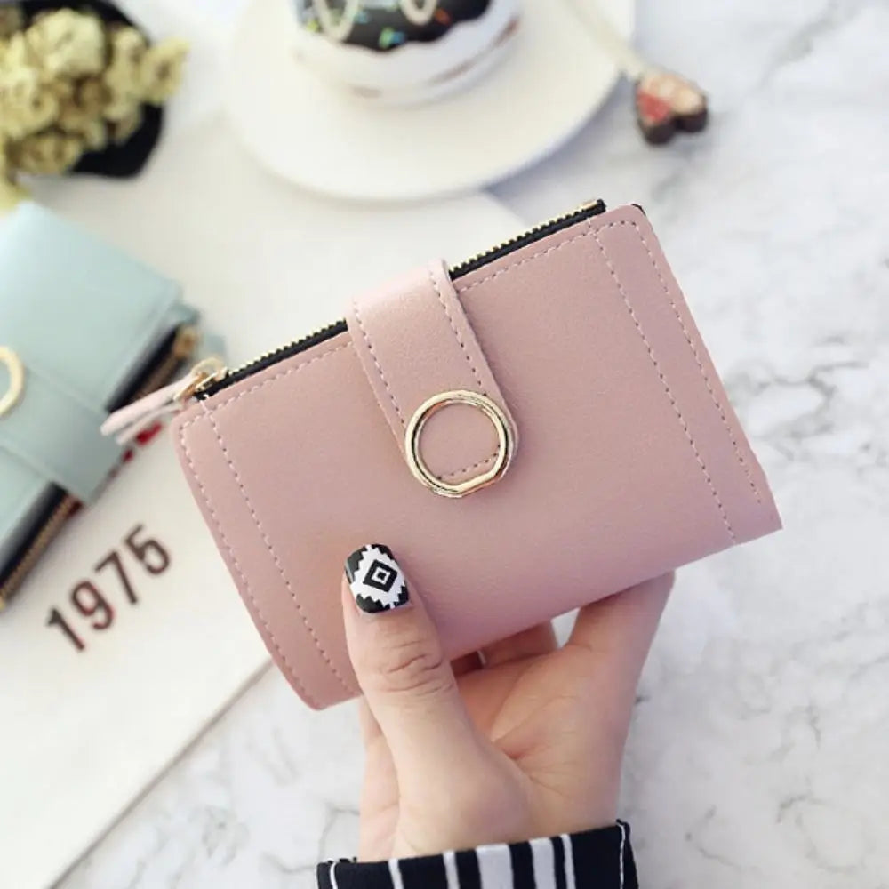 PU Leather Women Wallet Large Capacity Multiple Card Slots Short Purses Lightweight Wear-resistant Card Holder For Girls Women's