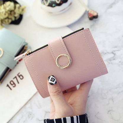 PU Leather Women Wallet Large Capacity Multiple Card Slots Short Purses Lightweight Wear-resistant Card Holder For Girls Women's
