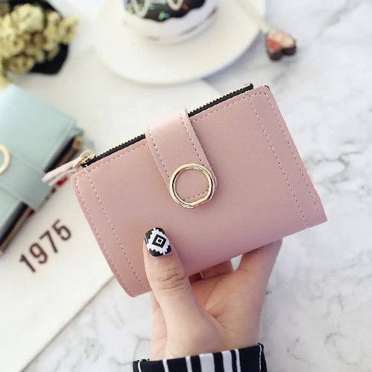 PU Leather Women Wallet Large Capacity Multiple Card Slots Short Purses Lightweight Wear-resistant Card Holder For Girls Women's