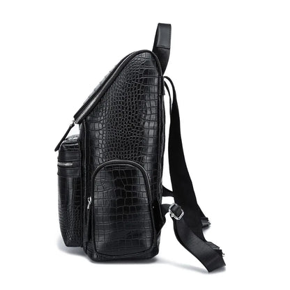 Alligator Leather Men's Backpack Business Laptop Bag Men Large Capacity Travel Backpacks Schoolbag Rucksack Student School Bag
