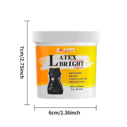 150G Latex & Leather Shine Cream Instant Brightening Gloss Restorer for Latex Garments Automotive Leather Surfaces