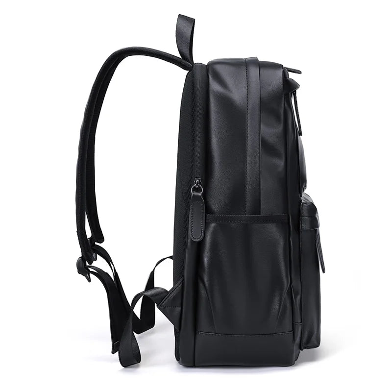 GOLF Men Backpack Bag Leather Business Backpack Laptop 15 6 inch Elegant Black Waterproof Back Pack Bags with Multi Compartments