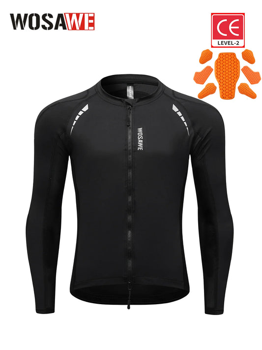 WOSAWE Men Motorcycle Riding Jacket Summer Mesh Breathable Lightweight with Removable Back Shoulder Elbow Pads Moto Gear