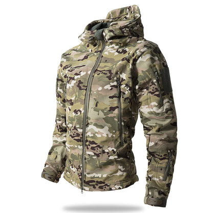 Men Outdoor Three-in-one  All-weather Camouflage Assault Jackets Male Breathable Windbreaker Warm Coats Sportswear Jackets 4XL
