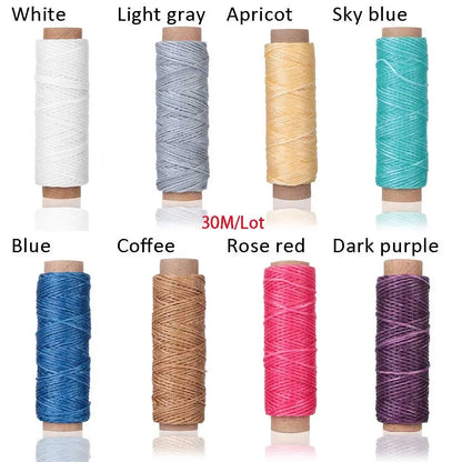 30m/roll 150D Flat DIY Hand Stitching Leather Sewing Line Waxed Thread Cord