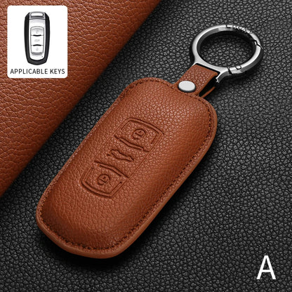 Leather Car Remote Key Case Accessories For Geely Emgrand 7 GX3 Atlas GS NL3 Gili EX7 GT Monjaro Boyue L PREFACE HAOYUE L ICON