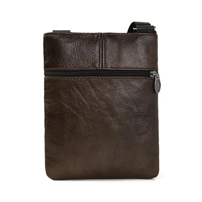 Men Fashion Leather Shoulder Bags Daily Commute Business Casual Messenger Bag Multiple Pockets Zipper Soft Shoulder Bags