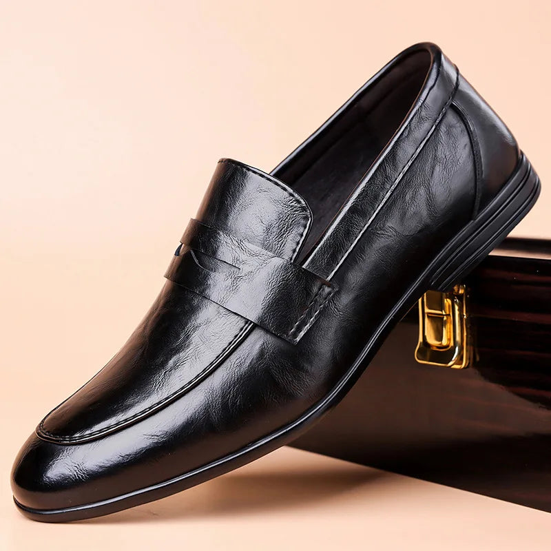 Men's Leather Shoes 2025 New High-quality Business Casual Shoes Men Loafers Spring Autumn Luxury Designer Dress Shoes Size 39-44