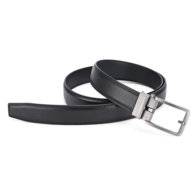 New Width 3.5cm Business Men's Belt Formal Real Leather Male Belt High Quality Metal Automatic Buckle Belt for Men Jeans Belt