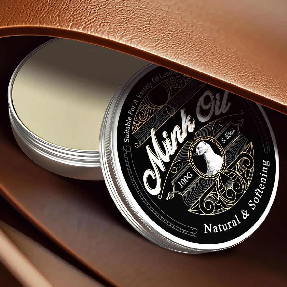 100g Cleaning Supplies Moisturizing Mink Oil For Leather Mink Oil Leather Conditioner All-Natural Paste For Shoes Clothing Bags