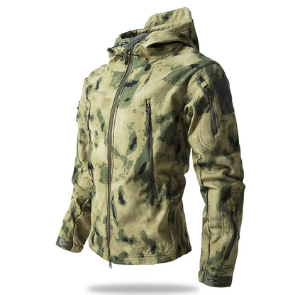 Men Outdoor Three-in-one  All-weather Camouflage Assault Jackets Male Breathable Windbreaker Warm Coats Sportswear Jackets 4XL