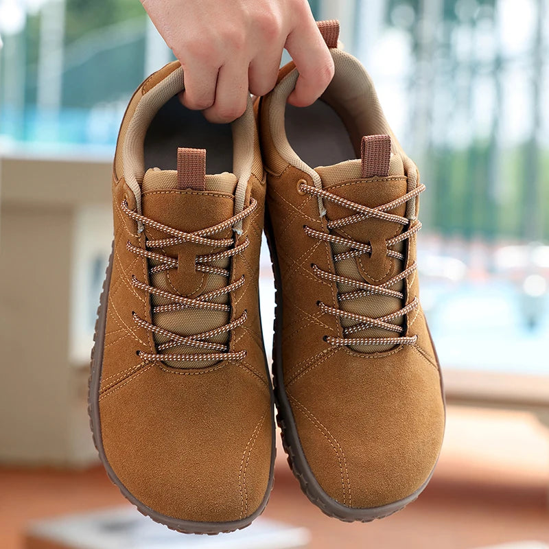 Suede Leather Shoes PU Fabric Wide Toe Shoe Anti Slip Hiking Shoe Workwear Men's Sports Shoes Women's Outdoor Walking Shoes
