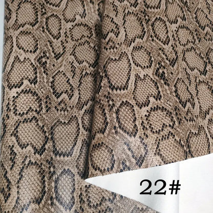 PU Snakeskin Faux Leather Fabric Roll No Adhesive for Bag Belt Headboard Sofa Upholstery Artificial Leather Animal