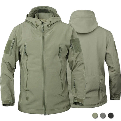 Motorcycle Shark Skin Soft Shell Jackets Men Tactical Windproof Waterproof jacket men Combat Jackets Mens Hooded Bomber Coats