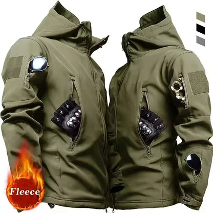 Men's Winter Autumn Softshell Fleece Jackets Windproof Outdoor Fishing Hiking Hunting Thermal Camping Cargo Coats Warm M-4XL