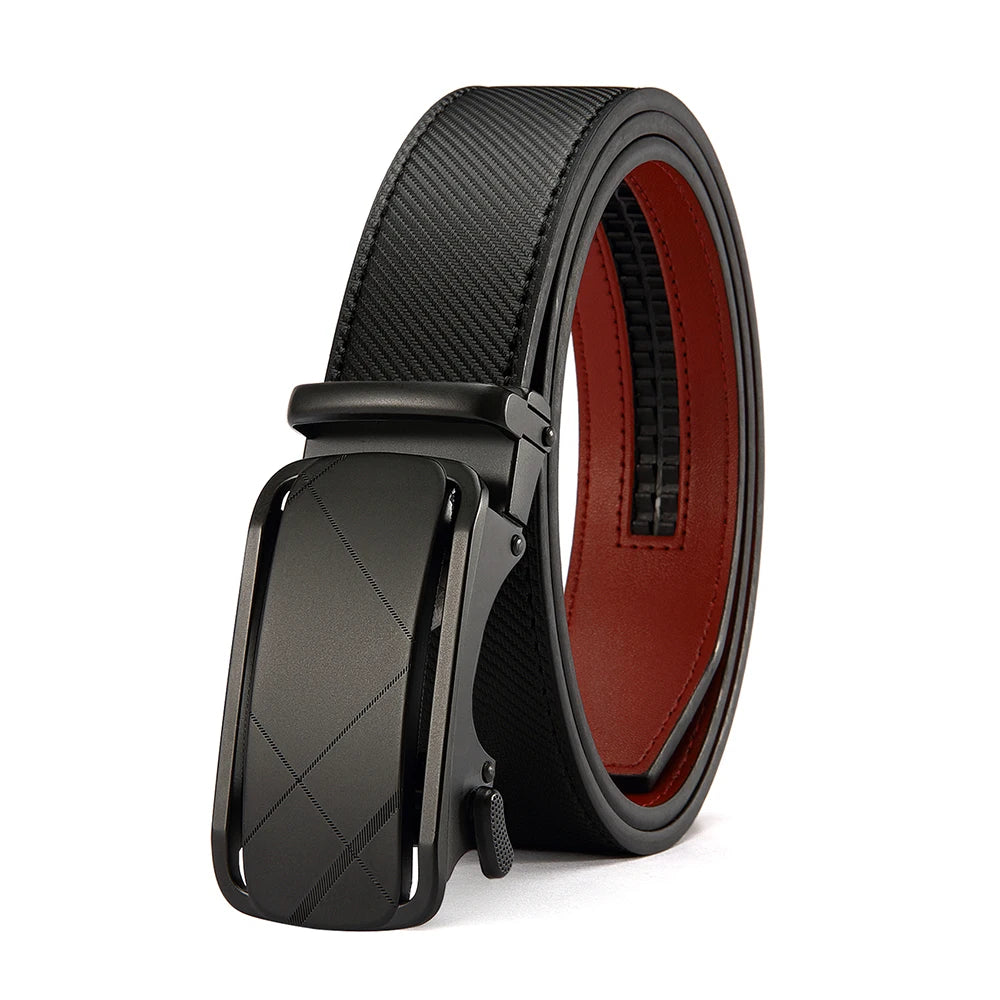New Business Leisure Men's Alloy Square Buckle Belt Men's Luxury Designer High Quality Leather Cowboy Belt Multi Color