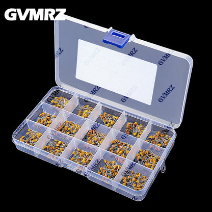 450PCS Monolithic Ceramic Capacitor Kits 10pF - 100NF 50V 10PF 30PF 47PF 56PF 68PF 100PF 200PF 300PF PF 10NF 100NF MLCC with Box