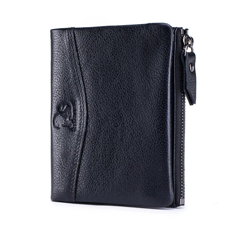 New Cow Leather Men's Wallet RFID Short Card Holder Male Vintage Purse For Men
