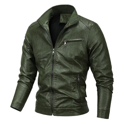 2026 New Men's Leather Jackes Fashion Windbreak Plus Fleece Motorcycle PU Leather Coats Man Casual Handsome Outwear Big Size 5XL