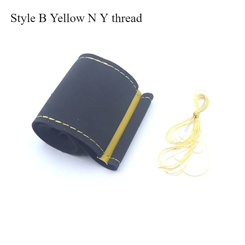 DIY Leather Steering Wheel Covers Soft Fiber Universal Braid Car Steering-Wheel With Needles and Thread Interior Accessories