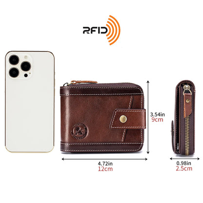Leather wallet, men's leather coin purse, multi slot with photo album window, anti-theft brush, perfect gift item