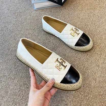 New Shoes for Women Leather Flat Boat Shoes Designer Fisherman Shoes Girl Fashion Slip-on Loafers
