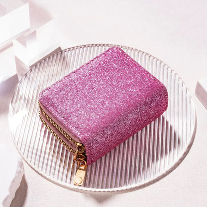Leather Wallets Women Glitter Sequin Wallets Fashion New Money Bag Coin Purses Solid Color Credit Multi-card Card Holder Bags
