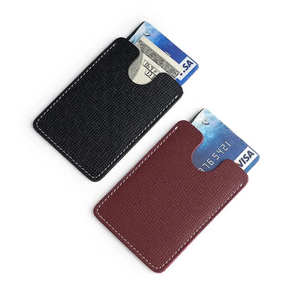 Ultra-Thin Mini Full-Grain Cowhide Leather Card Holder Wallets for Men Women Lightweight Soft Genuine Leather Credit Card