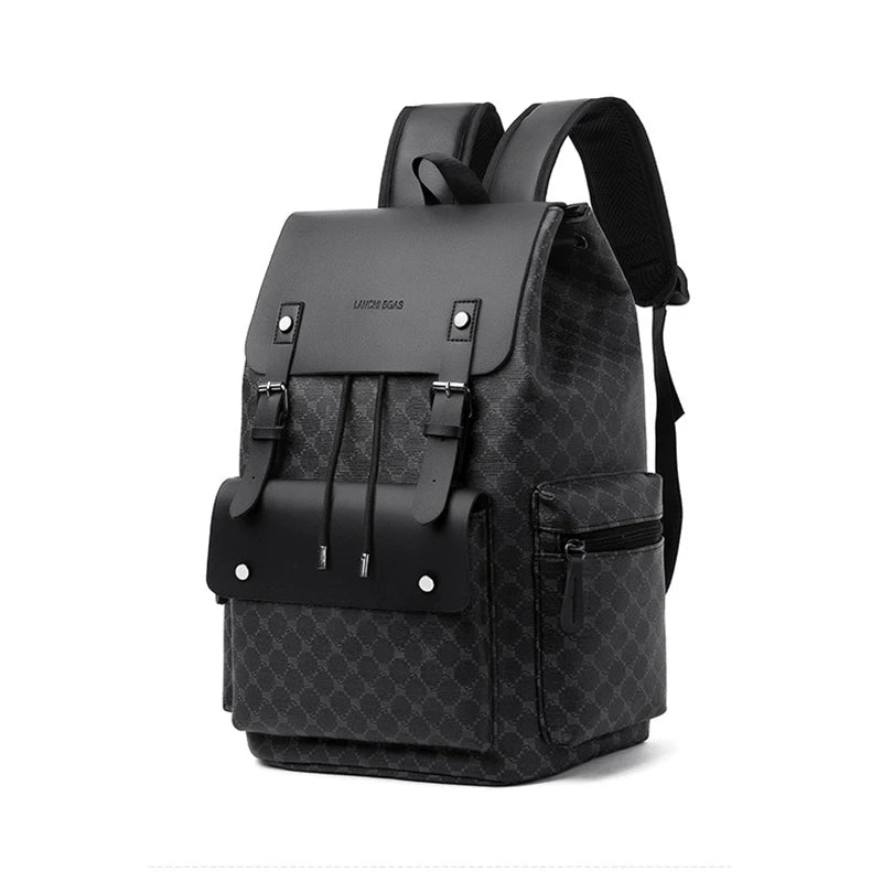 Fashion Men's Backpacks Soft PU Leather Travel Bags High Capacity Laptop Backpack for Student School Bag Male Gift