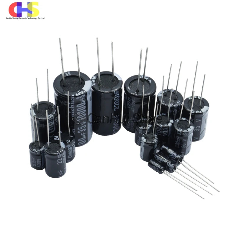 2-50pcs 10V 16V 25V 35V 50V 63V 100V Aluminum Electrolytic Capacitor 100UF 220UF 330UF 470UF 680UF 1000UF 2200UF 3300UF 4700UF