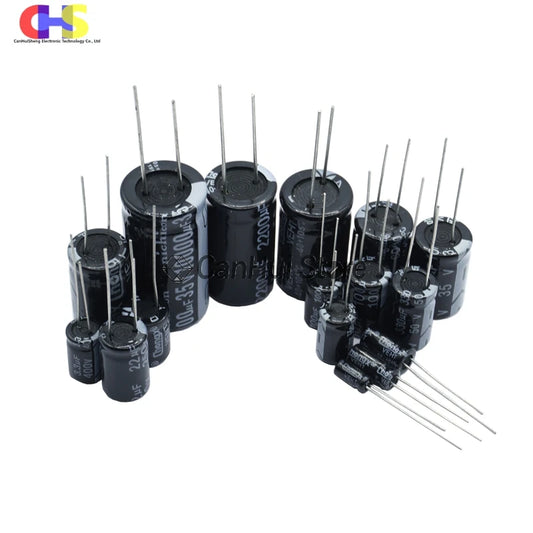 2-50pcs 10V 16V 25V 35V 50V 63V 100V Aluminum Electrolytic Capacitor 100UF 220UF 330UF 470UF 680UF 1000UF 2200UF 3300UF 4700UF