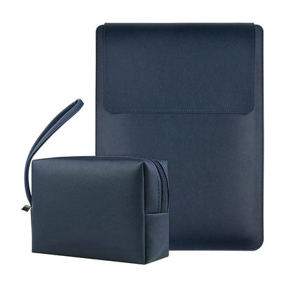Custom Name Leather 14 Inch Laptop Bag Set Large Capacity Mouse USB Storage Bag Business Computer Stand Waterproof Briefcase