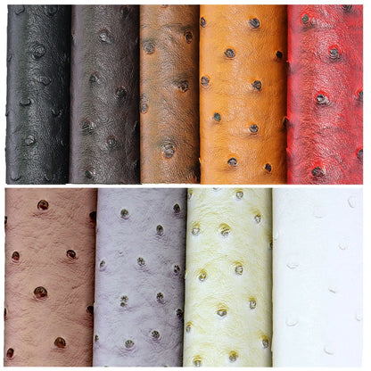 Plain Solid Ostrich Textured Embossed Faux Leather Fabric For Handbag Bag Decoration Textile Craft DIY CN461