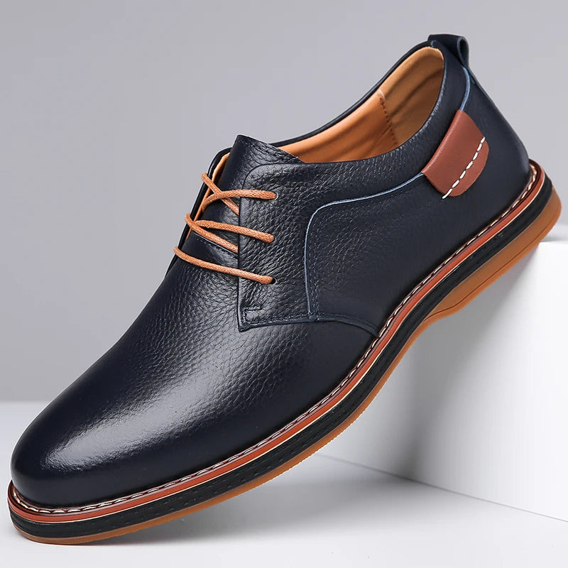 Men's Leather Shoes Anti-Slip Wear-Resistant Commuter Comfortable Casual Shoes for Business-2885