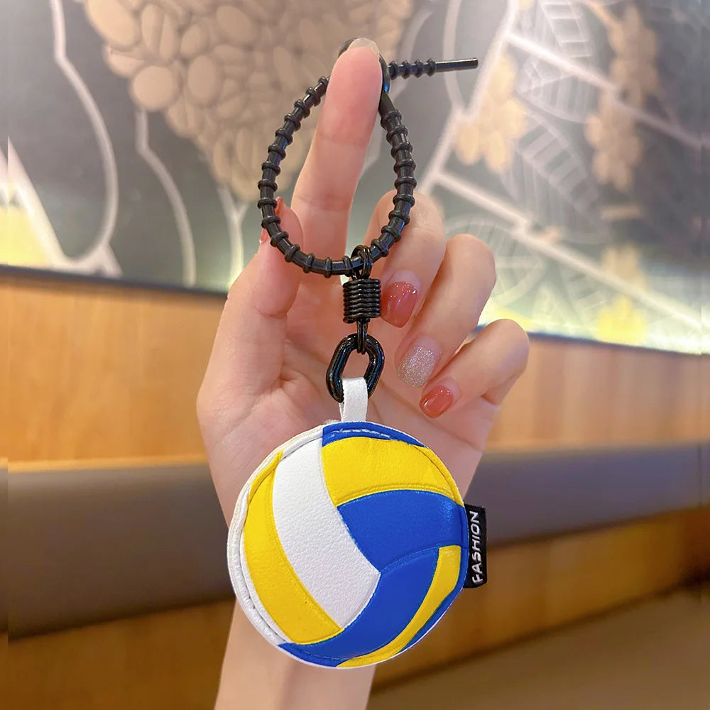 Leather Football Keychain Baseball Basketball Volleyball Leather Pendant Ladies Bag Accessories Car Key Pendant