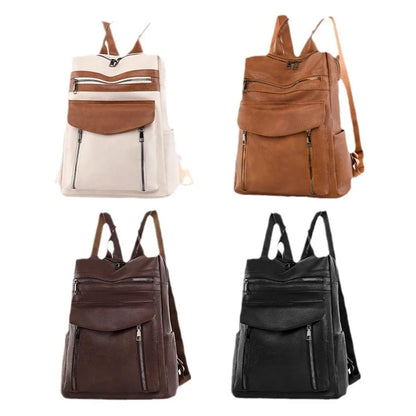 New Arrival Leather Laptop PU Backpack for Women Men  Backpack Fashion Travel Backpack Purse for Travel College Work