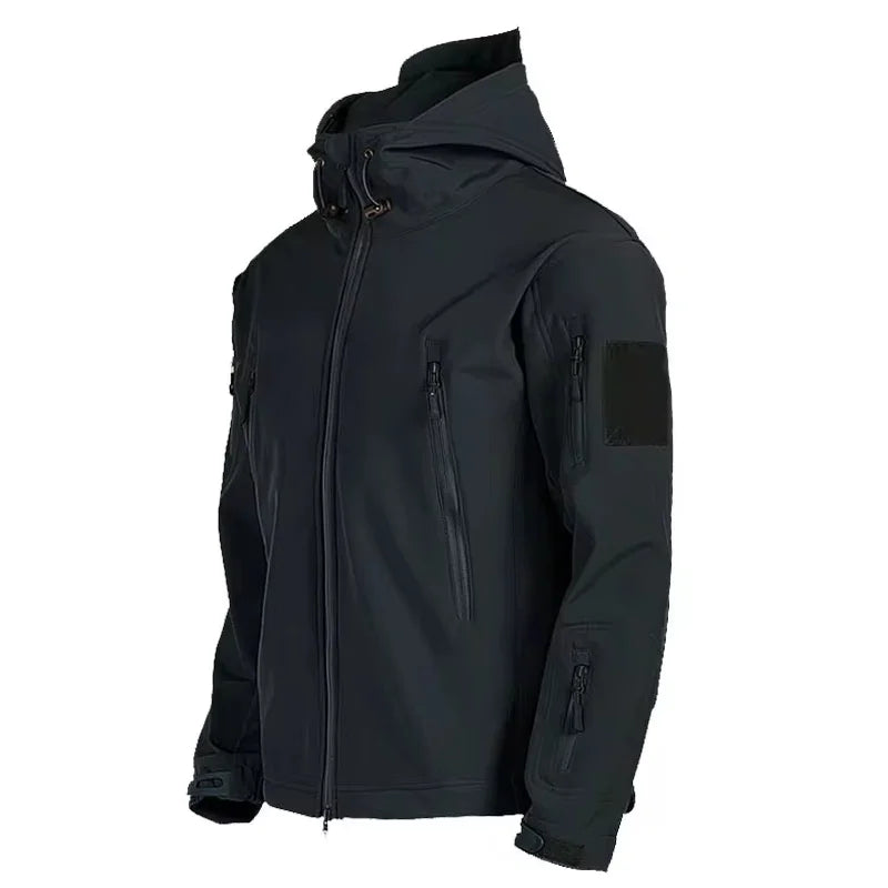 2024 New Outdoor Jackets Men Shark Skin Soft Shell Tactical Waterproof Windbreaker Jacket Mens Hooded Bomber Coats Hiking