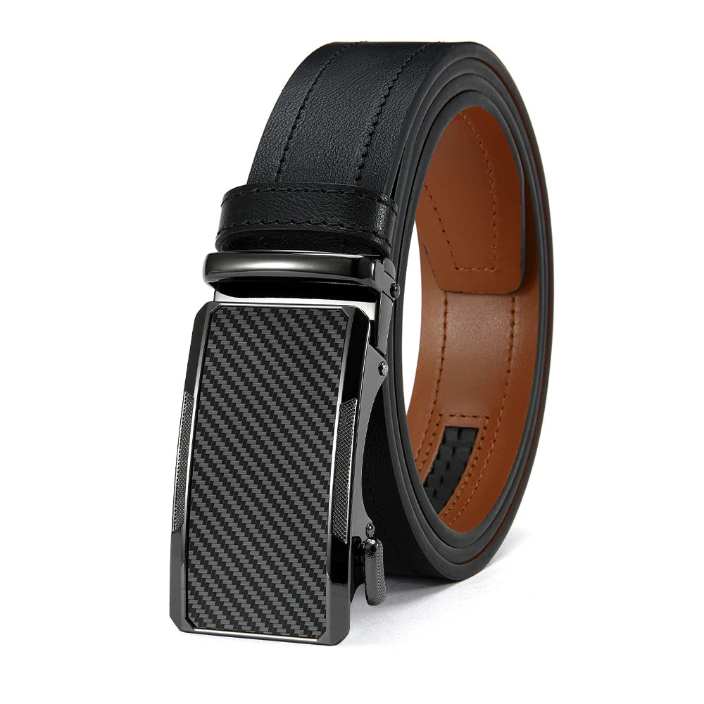 New Business Leisure Men's Alloy Square Buckle Belt Men's Luxury Designer High Quality Leather Cowboy Belt Multi Color