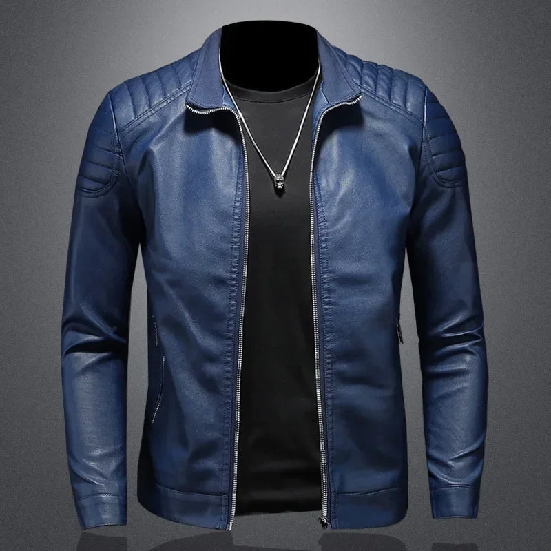 Men PU Leather Jacket Motorcycle Streetwear Baseball Outdoor Bomber Casual coat Men Autumn Motorcycle Windbreaker Male Outwear