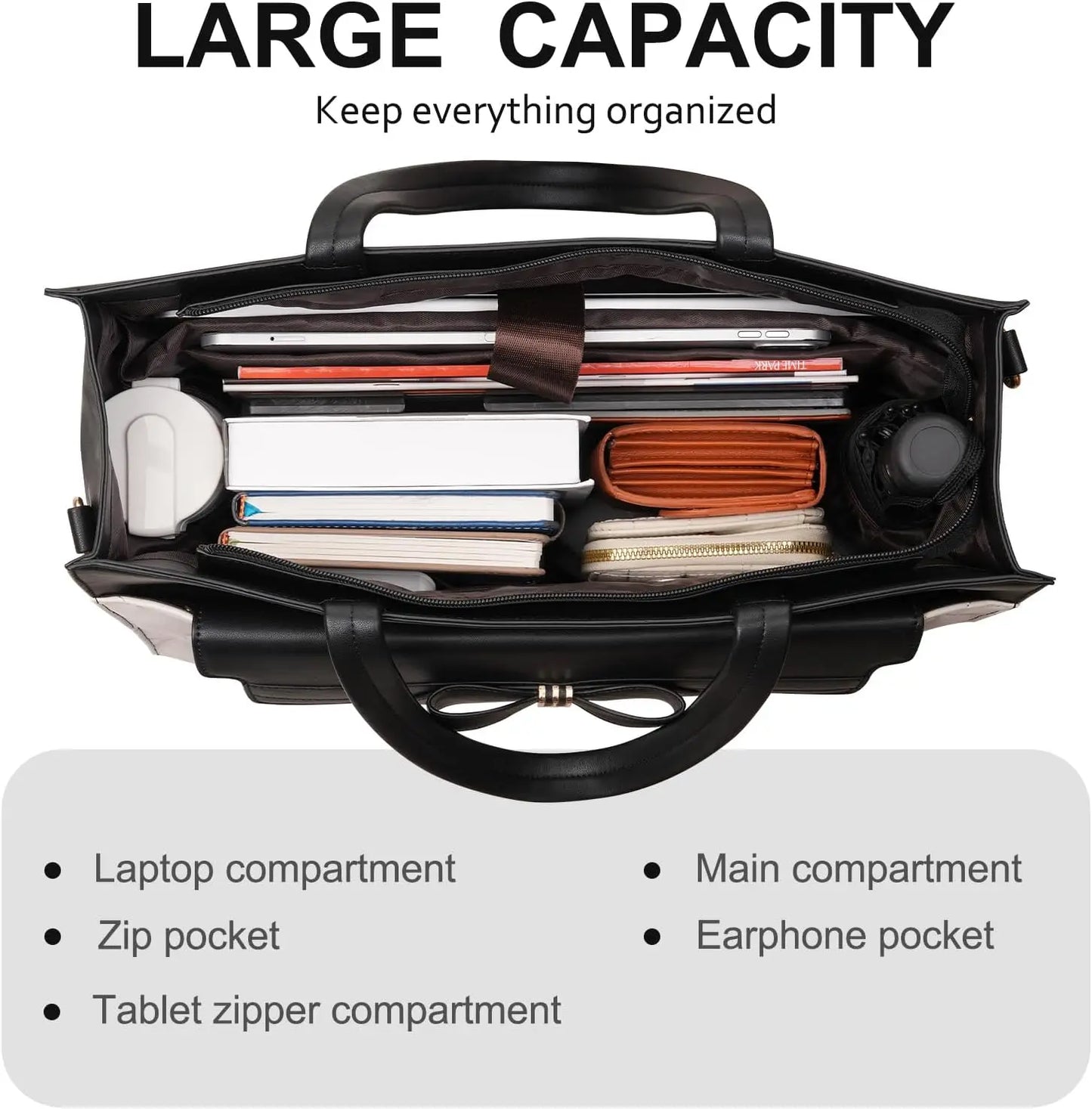 Laptop Bag Women Handbag Cross body Shoulder PU Leather Tote Bag Fashion Office Business Computer Briefcase for MacBook HP Dell