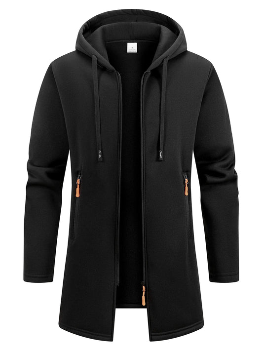 New Streetwear Men's Long Sleeve Sweatshirts for Men Zipper Hooded Oversize Winter Warm Jacket Coat Outdoor Tracksuit Men