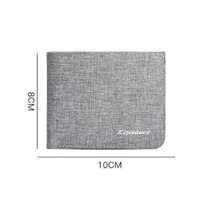 Canvas Men Wallet Black Money Bag Short Purse Gray Id/Photo/Bank Holder For Business Trips Everyday Use Organizing Essentials