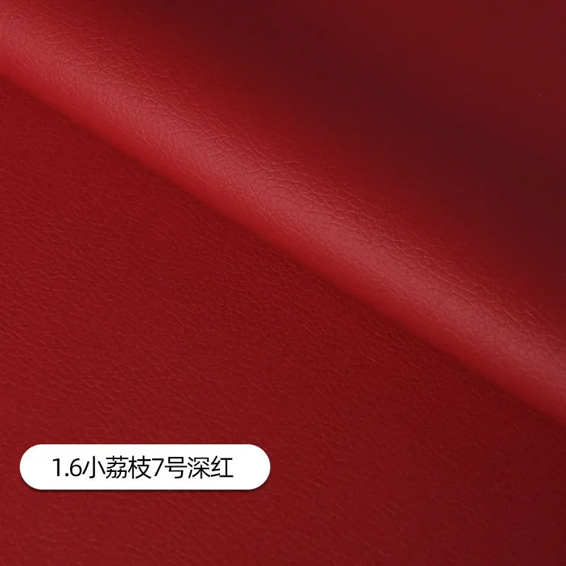 Litchi Pattern Leather Fabric Upholstery Per Meter for Car Interior Bag Chairs Diy Sewing Waterproof Wearable Soft Cloth Plain