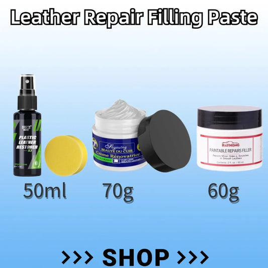 60/50/70g Leather Repair Filling Paste Compound Leather Restoration Cream Auto Leather Car Repair Scratches Cracks Sofa Car Seat