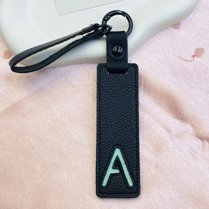 Accessory Display Hook Making Supplies Key Ring Pendant Keychain Accessories Keyring Holder Charm Gift 26 Letters Leather