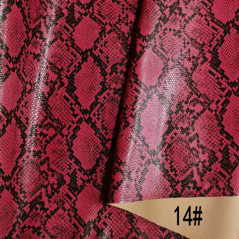 PU Snakeskin Faux Leather Fabric Roll No Adhesive for Bag Belt Headboard Sofa Upholstery Artificial Leather Animal