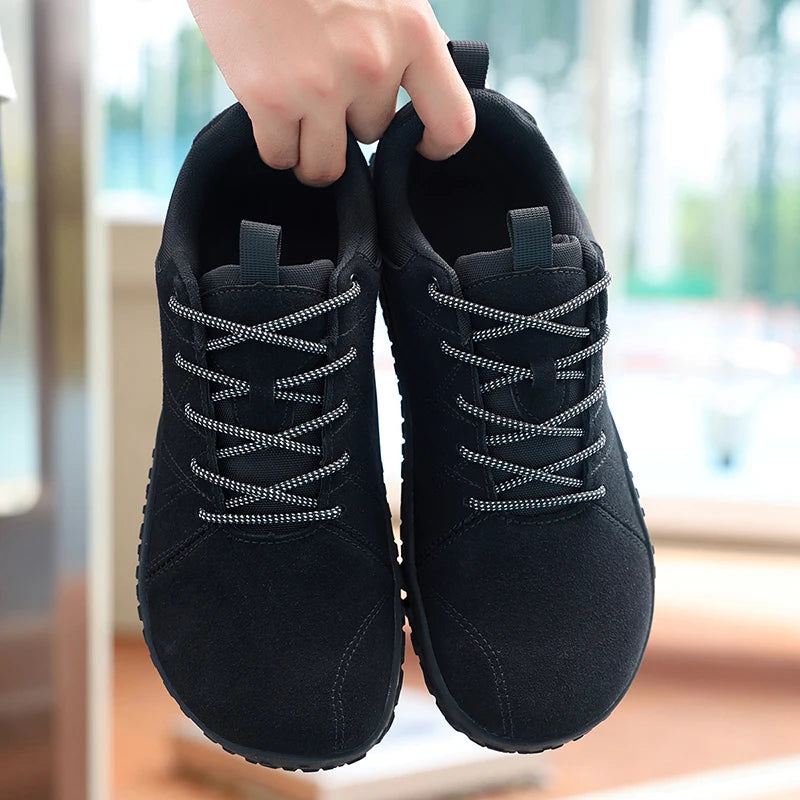 Suede Leather Shoes PU Fabric Wide Toe Shoe Anti Slip Hiking Shoe Workwear Men's Sports Shoes Women's Outdoor Walking Shoes
