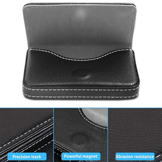 PU Leather Business Card Holder Men Credit Card Holder Large Capacity Wallets Women Metal Bank Card Case With Magnetic Shut