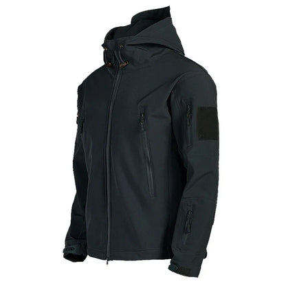 Motorcycle Shark Skin Soft Shell Jackets Men Tactical Windproof Waterproof jacket men Combat Jackets Mens Hooded Bomber Coats