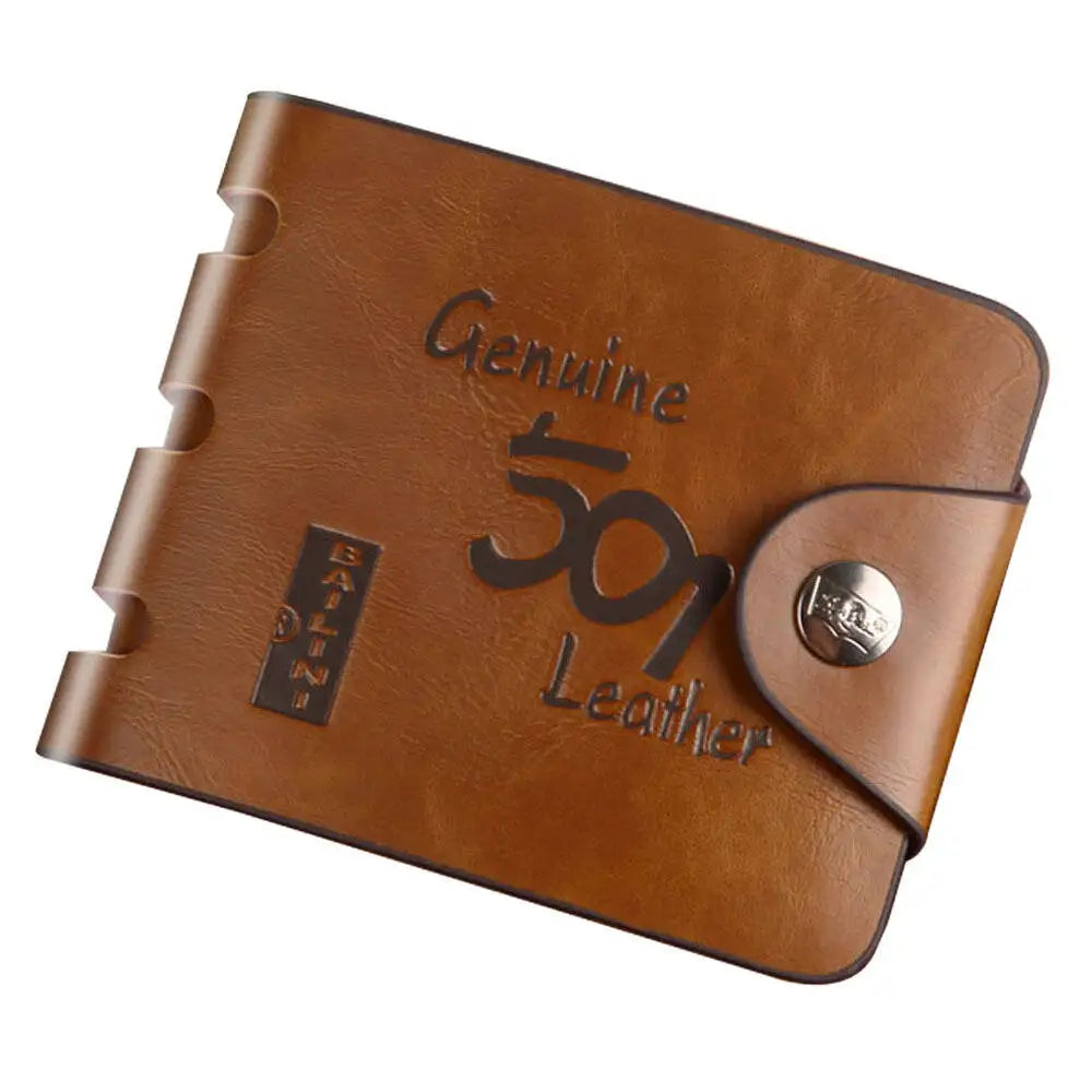 Men's Hunting Style PU Leather Wallet - Vintage Clutch with Multi-Card & Coin Holder, Outdoor Purse